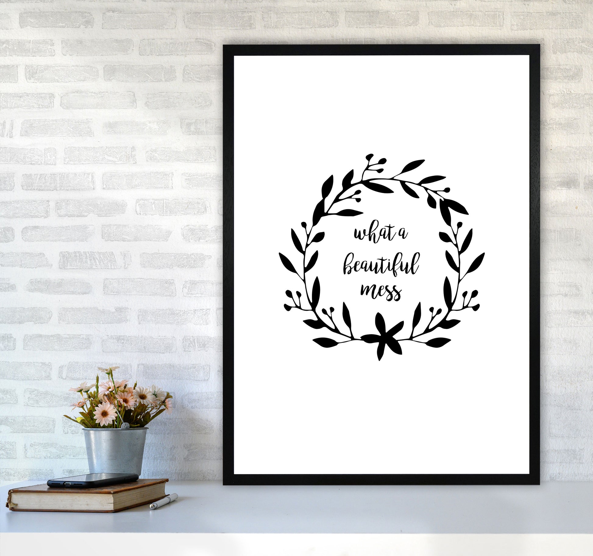 What A Beautiful Mess Illustration Print By Orara Studio A1 White Frame