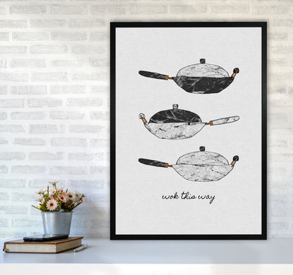 Wok This Way Print By Orara Studio, Framed Kitchen Wall Art A1 White Frame
