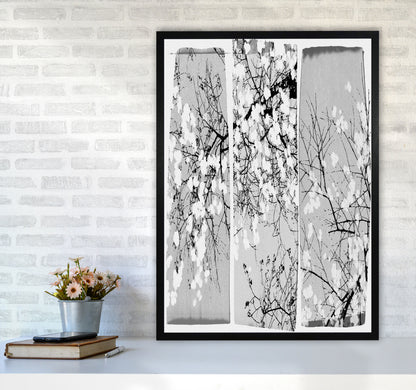 Oriental Blossom Botanical Art Print by Orara Studio A1 White Frame