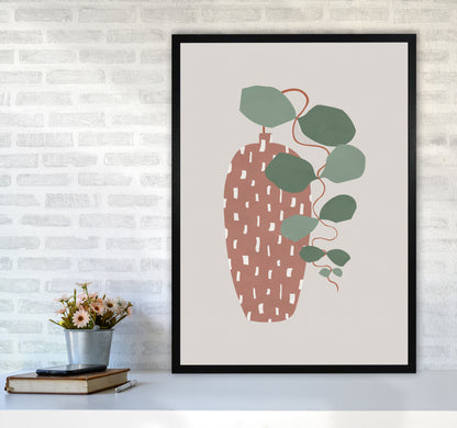 Terrazzo & Leaves Art Print by Orara Studios A1 White Frame