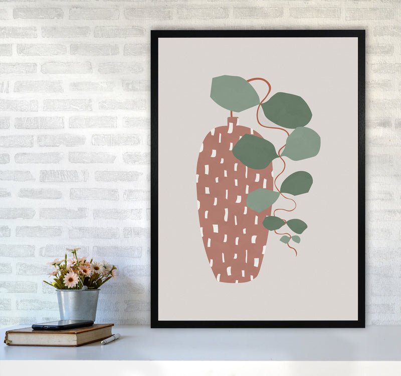 Terrazzo & Leaves Art Print by Orara Studios A1 White Frame
