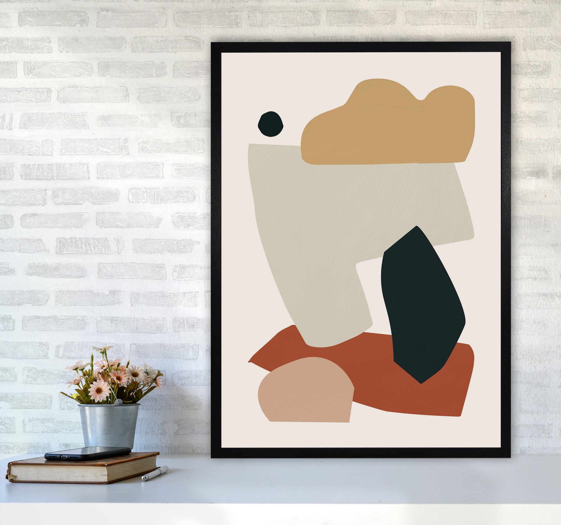 Collage Earth I Art Print by Orara Studios A1 White Frame