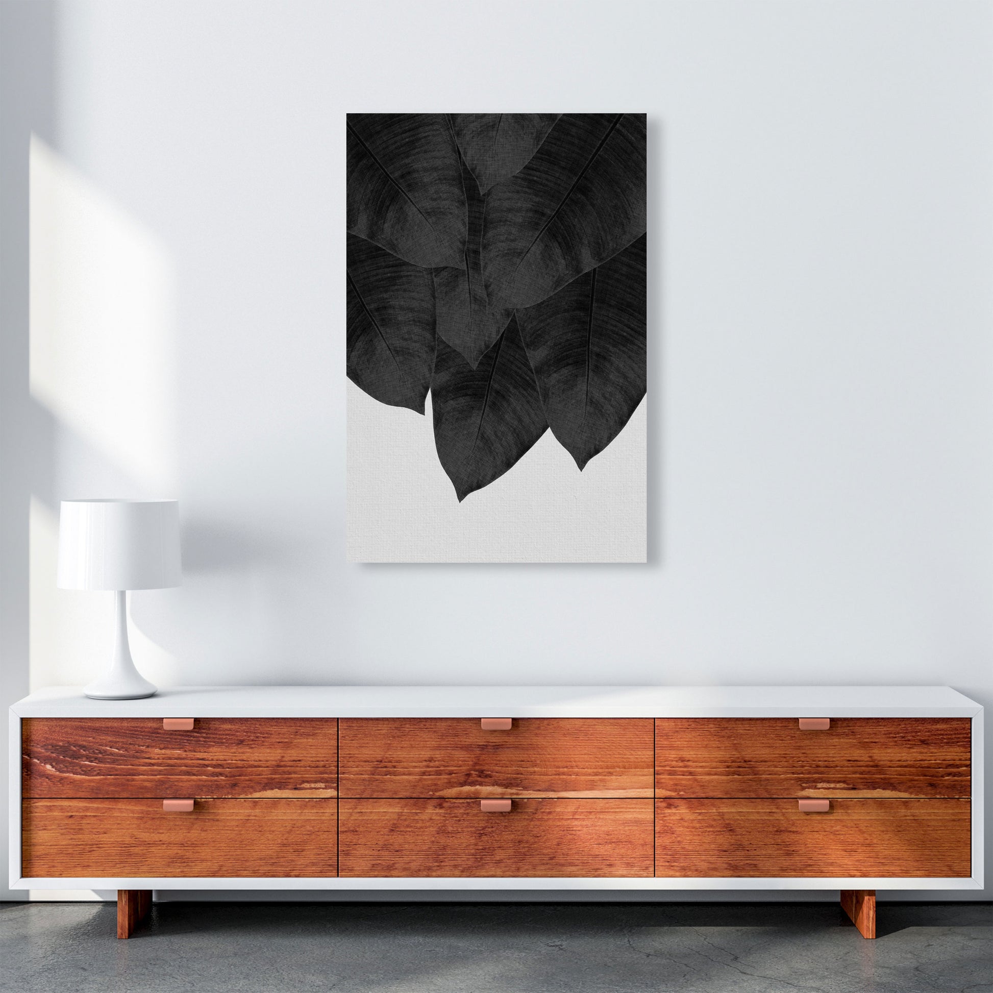 Banana Leaf Black & White III Print By Orara Studio A1 Canvas