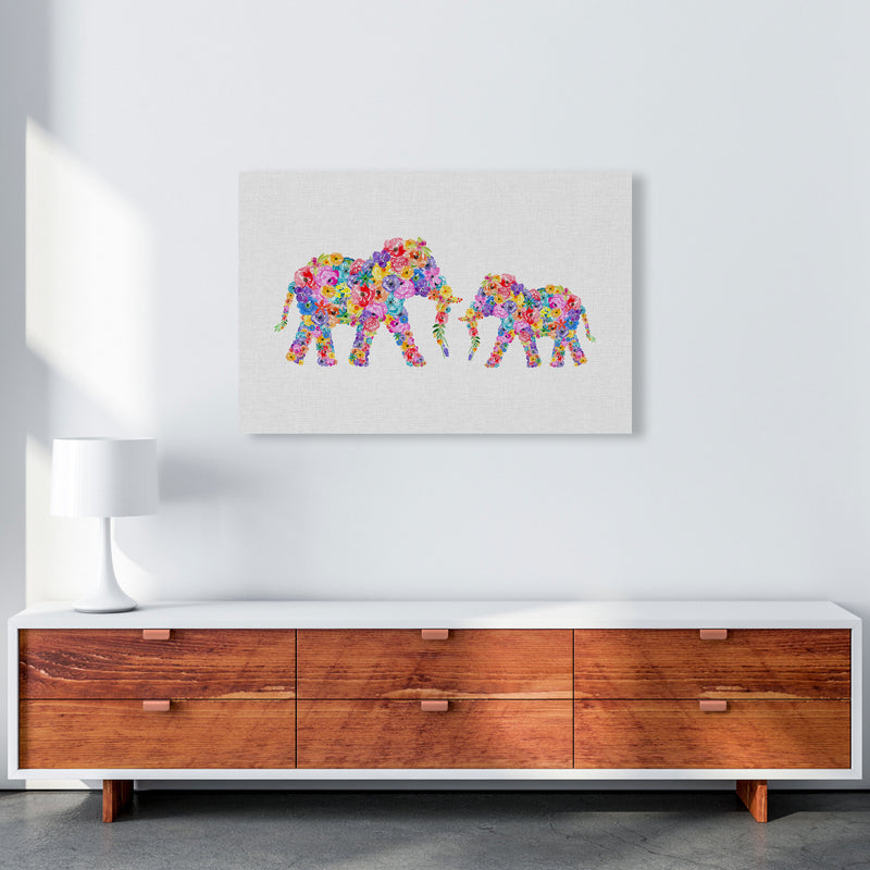 Floral Elephants Print By Orara Studio Animal Art Print A1 Canvas