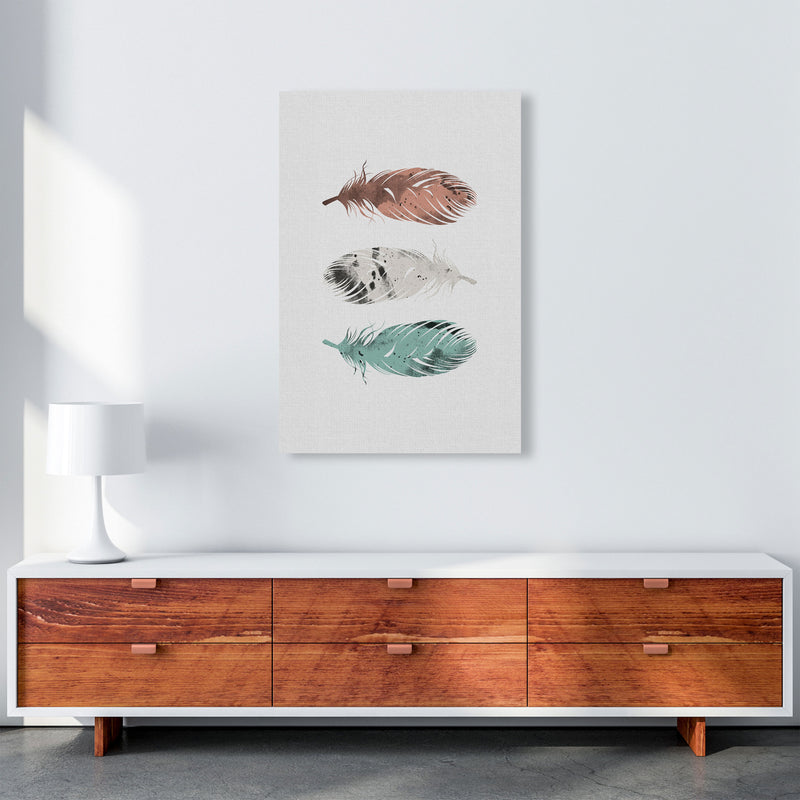 Pastel Feathers Print By Orara Studio, Framed Botanical & Nature Art Print A1 Canvas