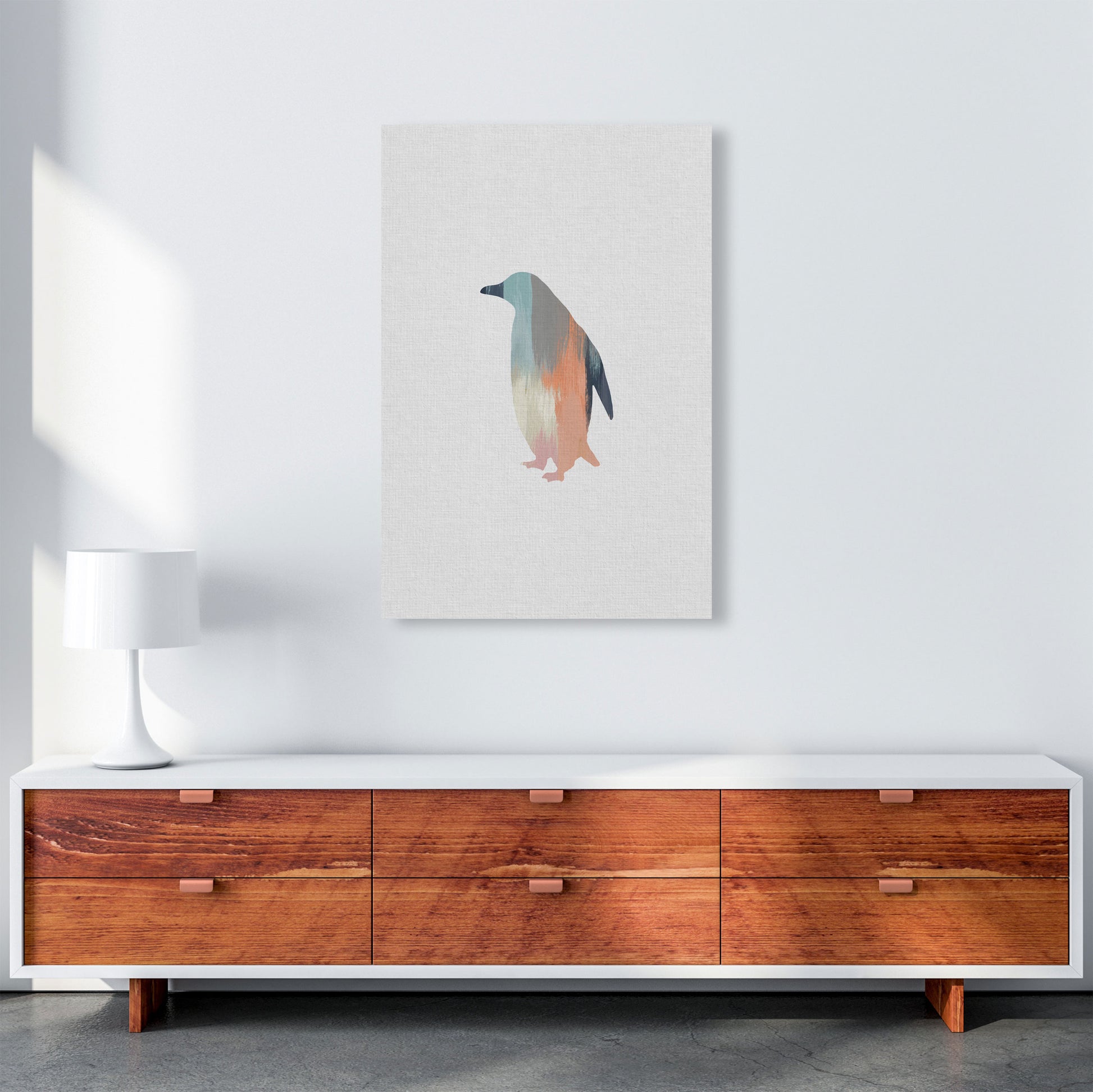 Pastel Penguin Print By Orara Studio Animal Art Print A1 Canvas