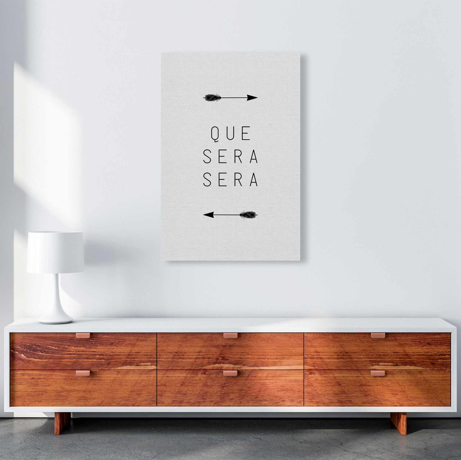 Que Sera Sera Arrow Quote Print By Orara Studio A1 Canvas