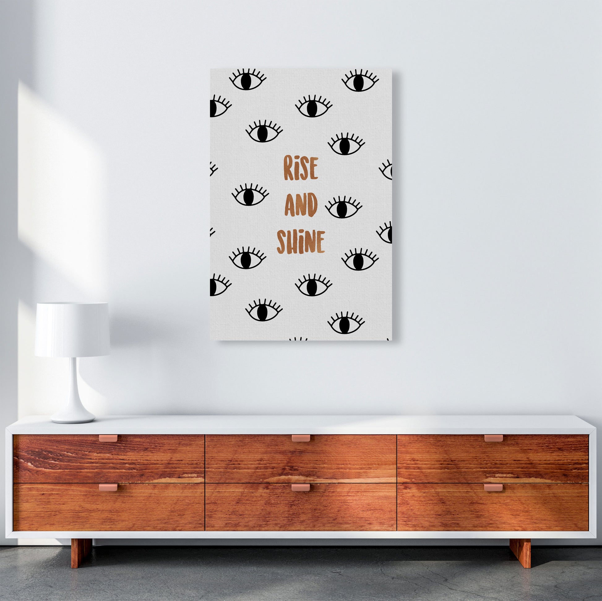 Rise & Shine Bedroom Quote Print By Orara Studio A1 Canvas
