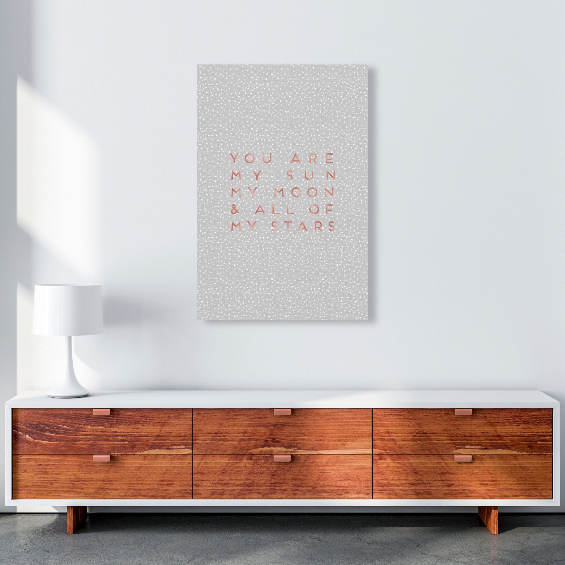 Sun, Moon & Stars Love Quote Print By Orara Studio A1 Canvas