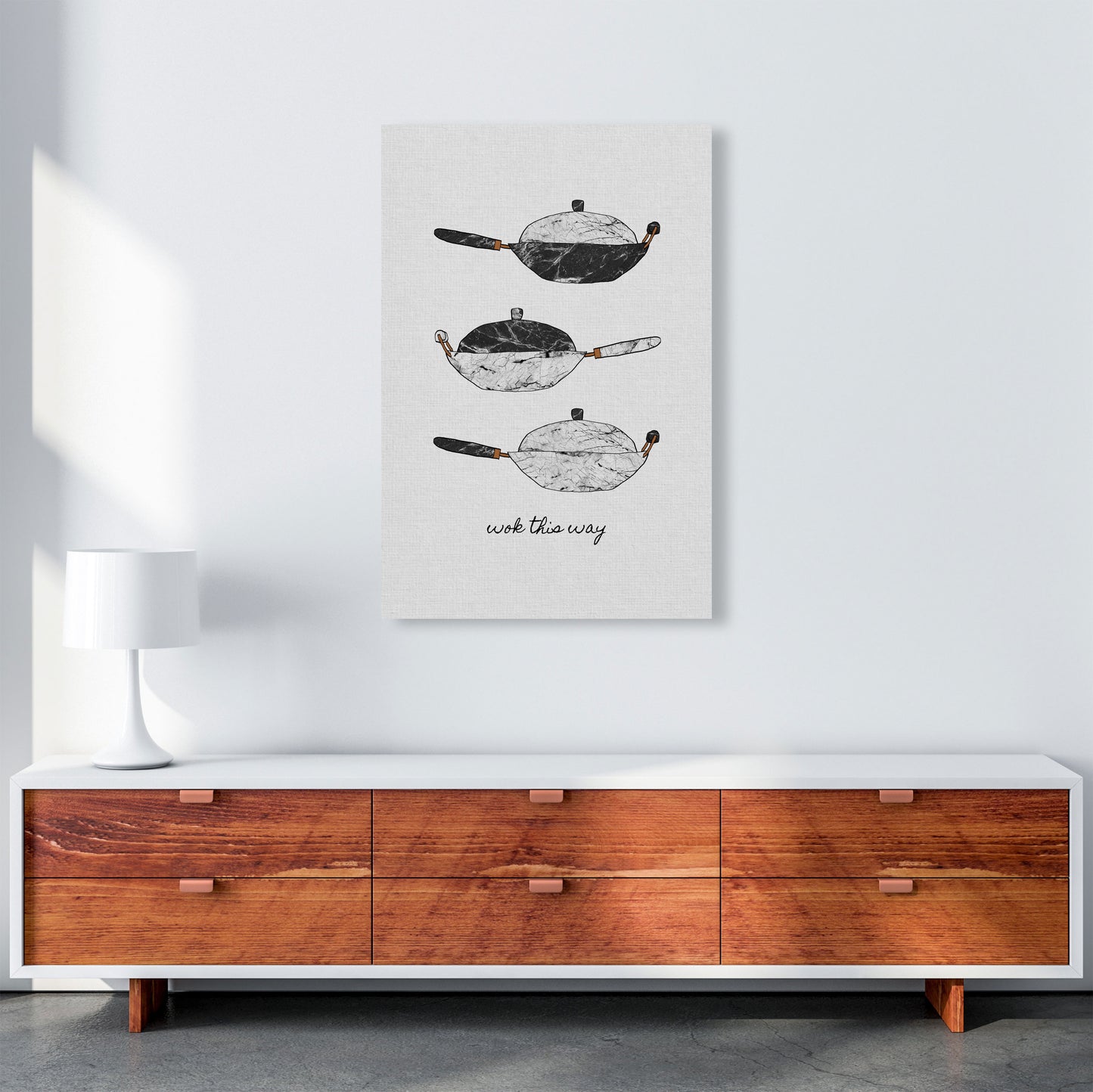 Wok This Way Print By Orara Studio, Framed Kitchen Wall Art A1 Canvas