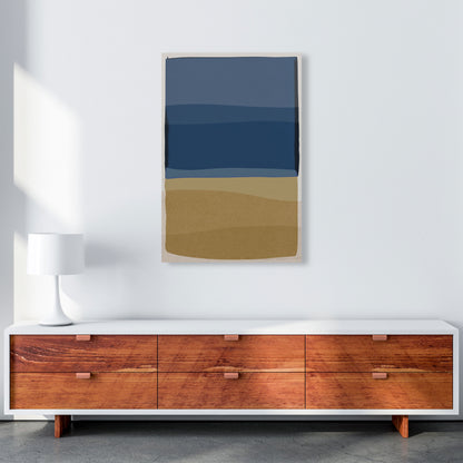 Modern Blue and Brown Abstract Art Print by Orara Studio A1 Canvas