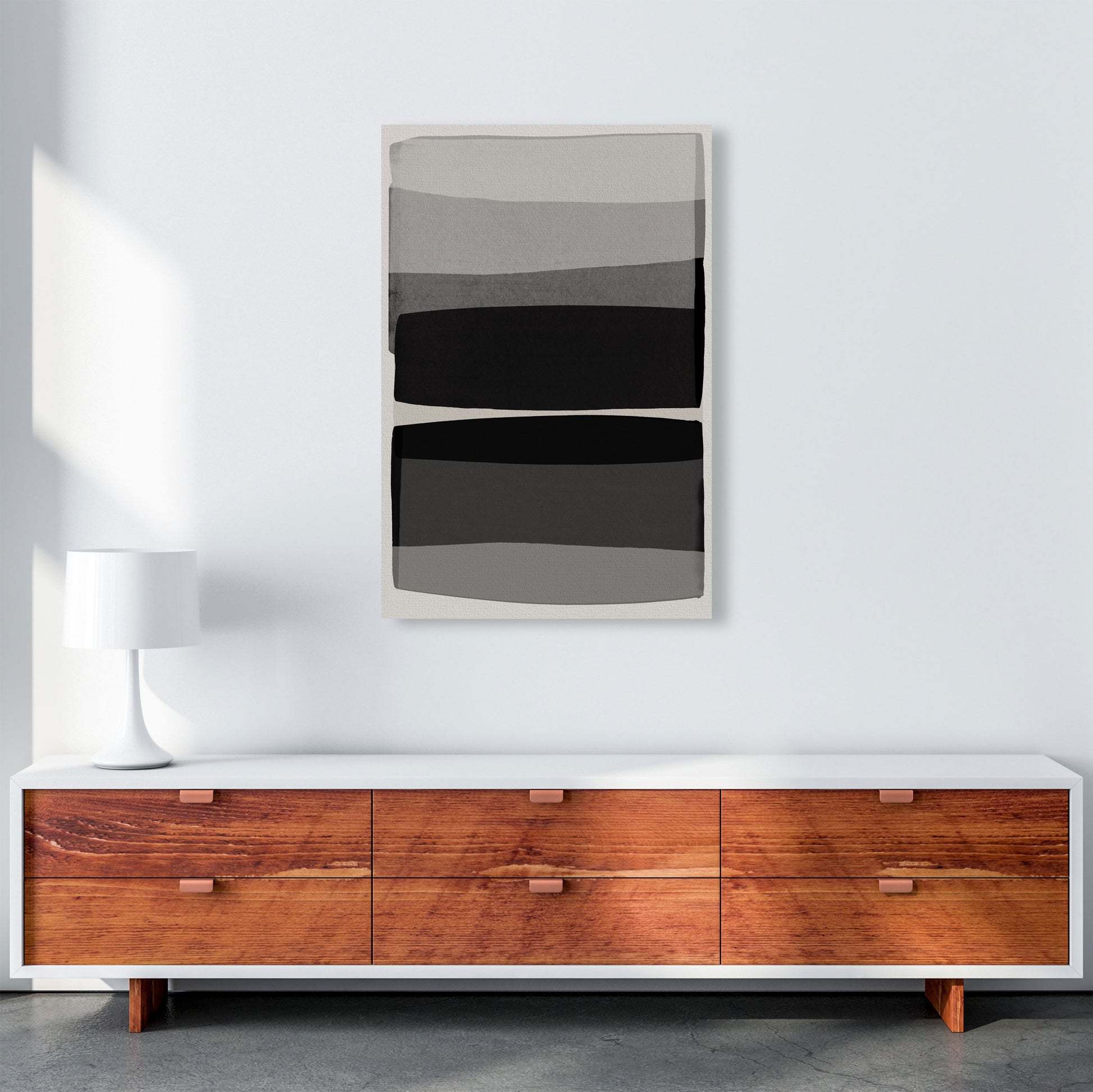 Modern Black and White Abstract Art Print by Orara Studio A1 Canvas