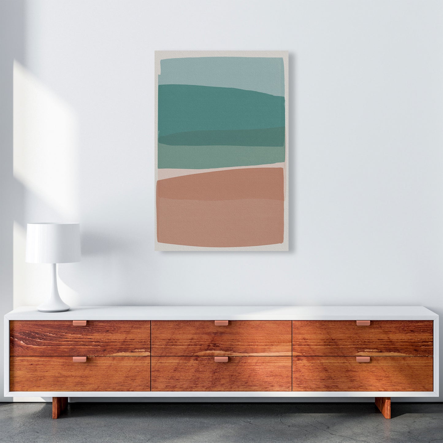 Modern Turquoise and Pink Abstract Art Print by Orara Studio A1 Canvas