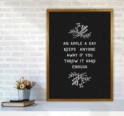 An Apple A Day Funny Quote Print By Orara Studio A1 Print Only