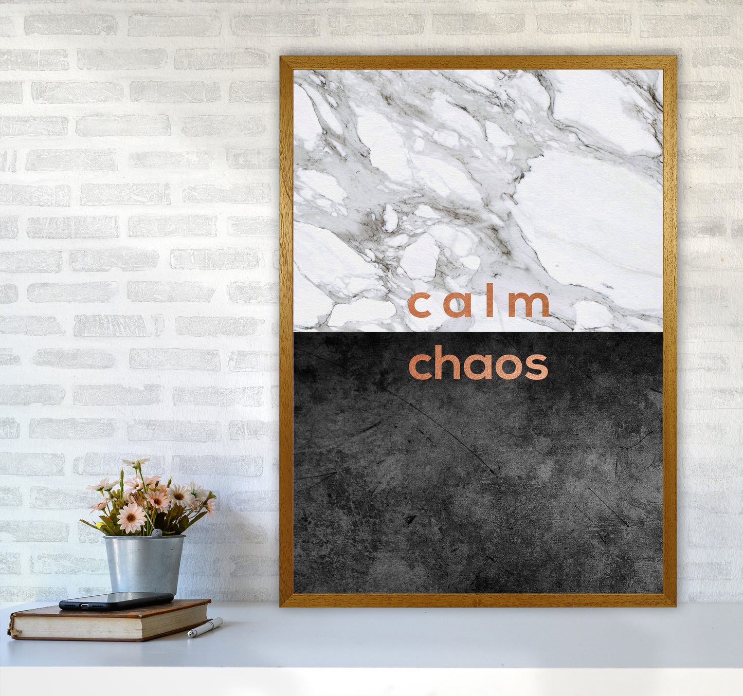 Calm Chaos Marble Quote Print By Orara Studio A1 Print Only