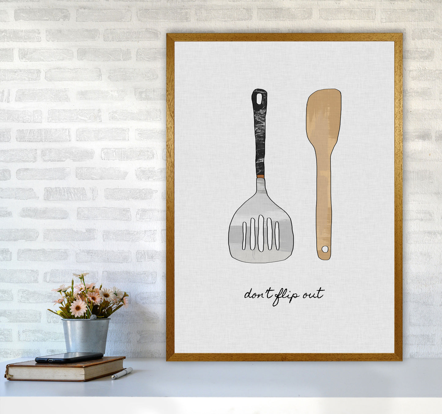 Don&#39;t Flip Out Print By Orara Studio, Framed Kitchen Wall Art A1 Print Only