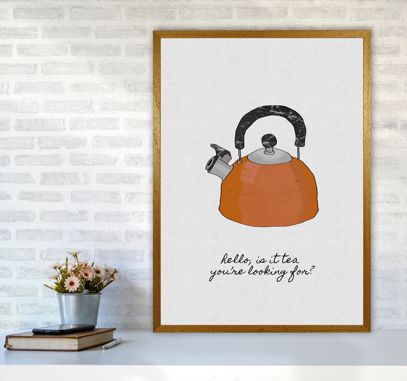 Hello Is It Tea Print By Orara Studio, Framed Kitchen Wall Art A1 Print Only