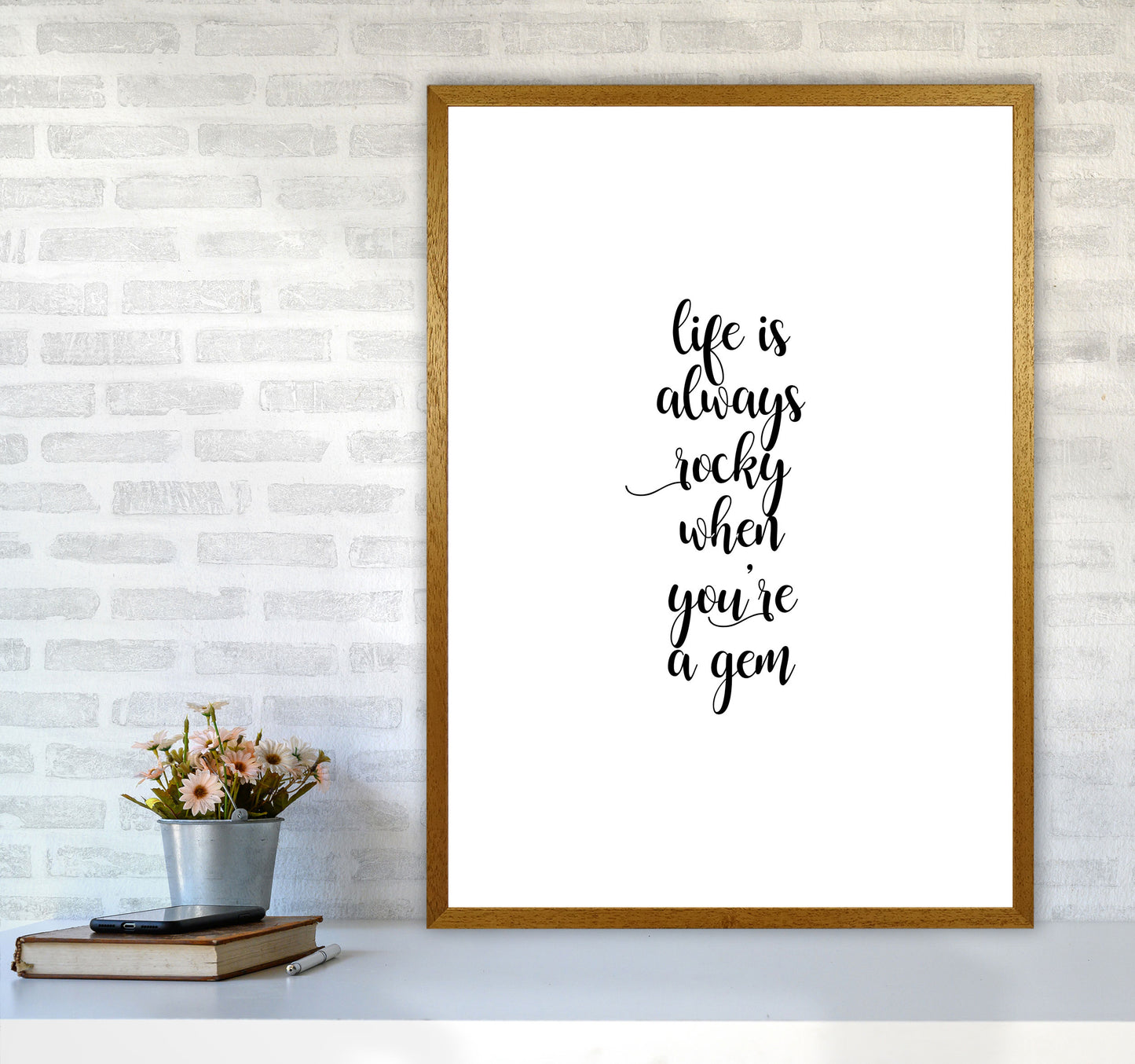 Life Is Always Rocky Inspirational Quote Print By Orara Studio A1 Print Only