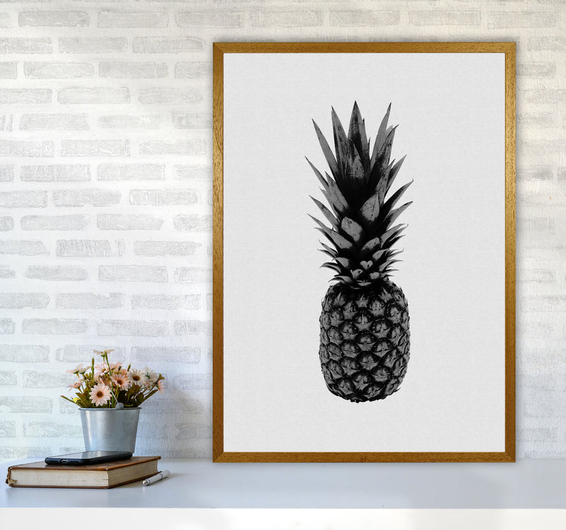 Pineapple Black & White Print By Orara Studio, Framed Kitchen Wall Art A1 Print Only