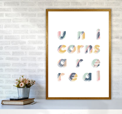 Unicorns Are Real Art Print By Orara Studio, Framed Childrens Wall Art Poster A1 Print Only