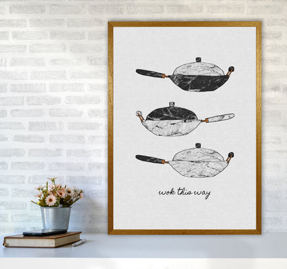 Wok This Way Print By Orara Studio, Framed Kitchen Wall Art A1 Print Only