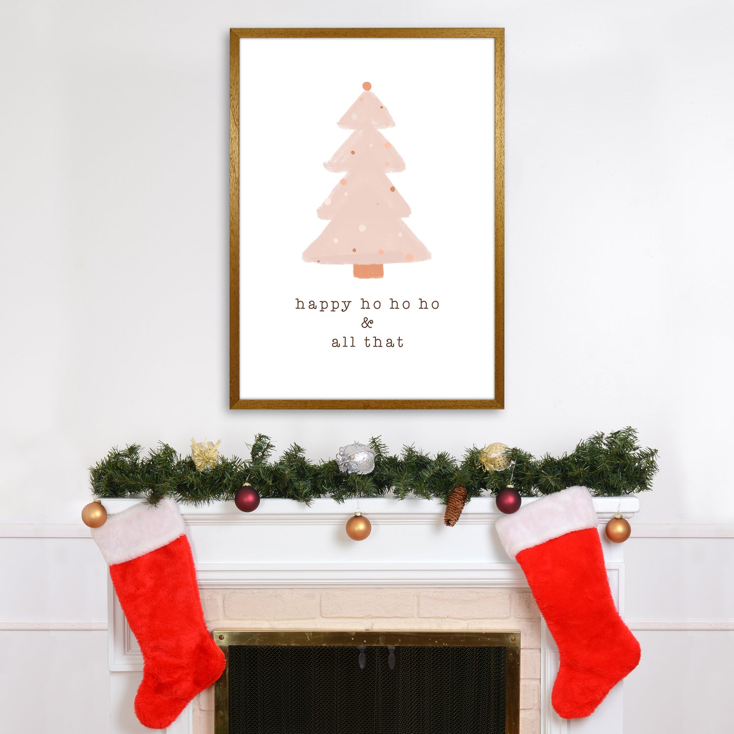 Happy Ho Ho Ho Christmas Art Print by Orara Studio A1 Print Only