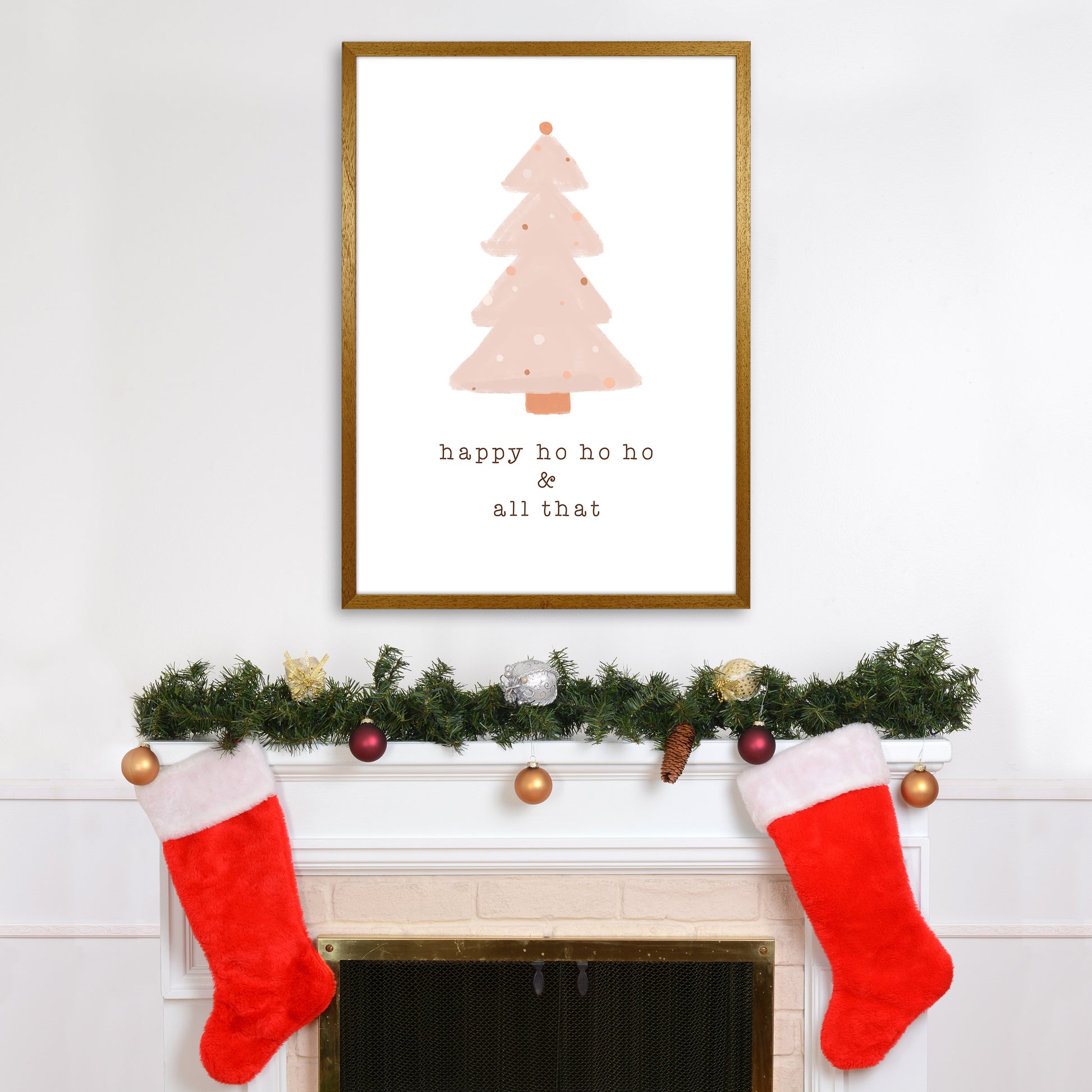 Happy Ho Ho Ho Christmas Art Print by Orara Studio A1 Print Only