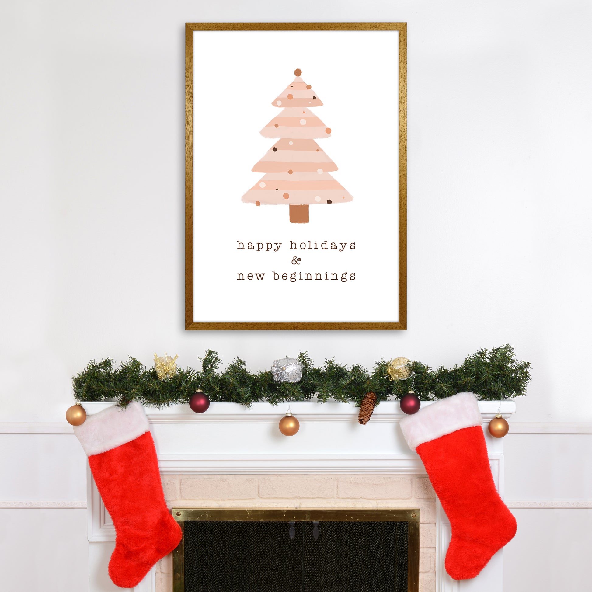 Happy Holidays & New Beginnings Christmas Art Print by Orara Studio A1 Print Only