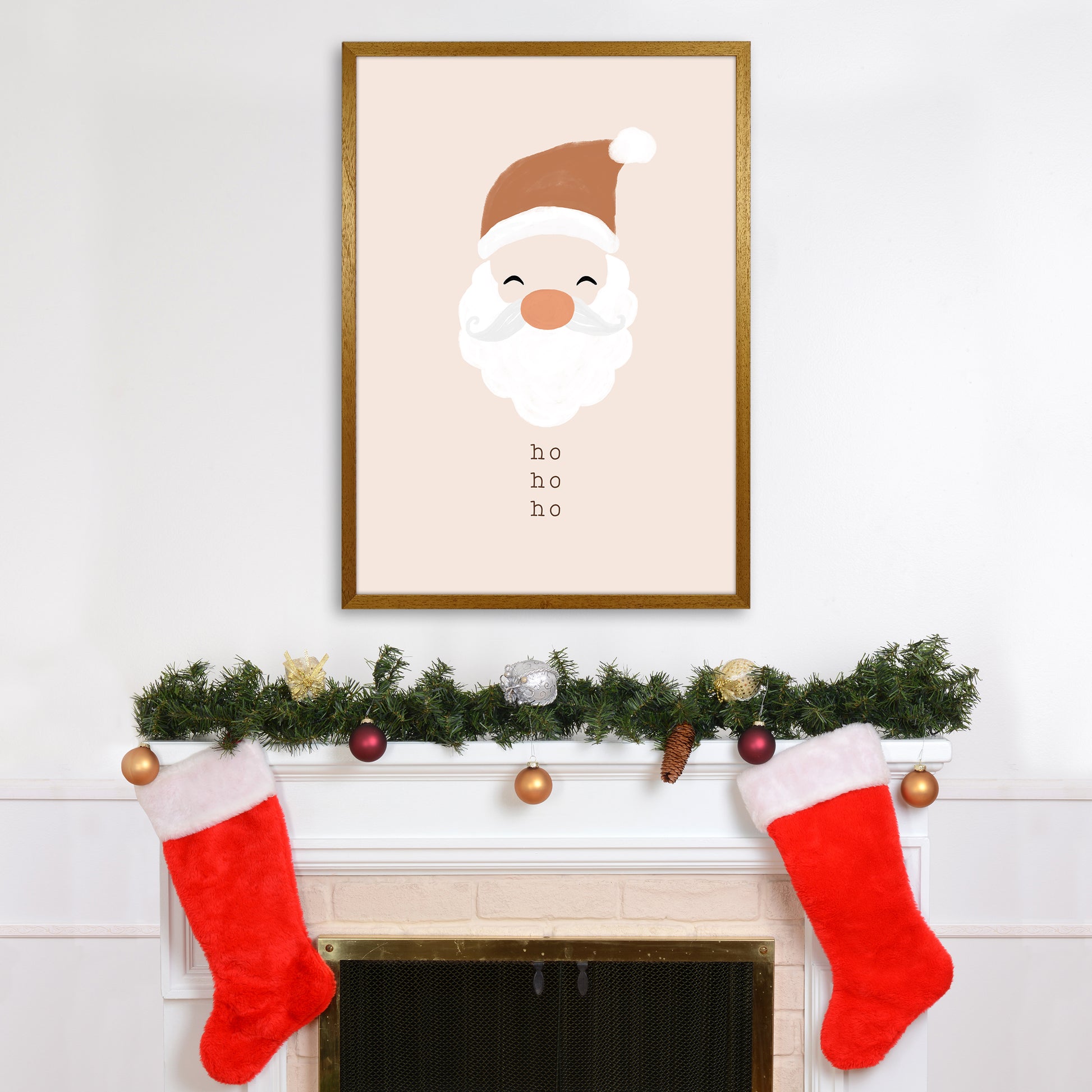 Ho Ho Ho Santa Christmas Art Print by Orara Studio A1 Print Only