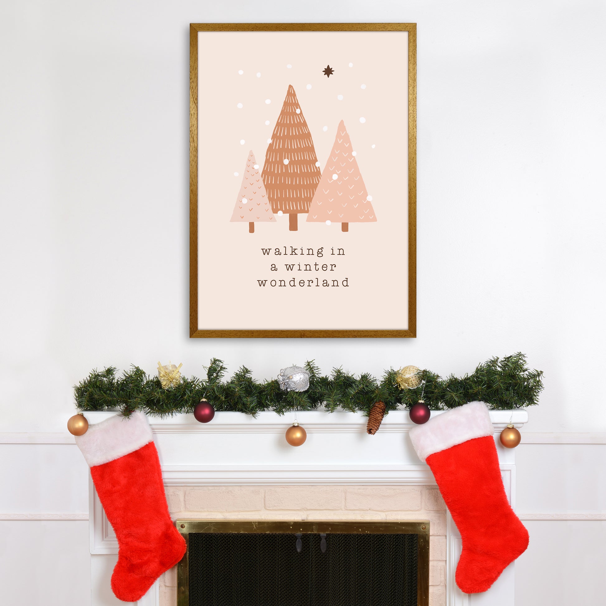 Walking In A Winter Wonderdland Christmas Art Print by Orara Studio A1 Print Only