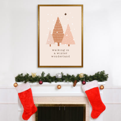 Walking In A Winter Wonderdland Christmas Art Print by Orara Studio A1 Print Only