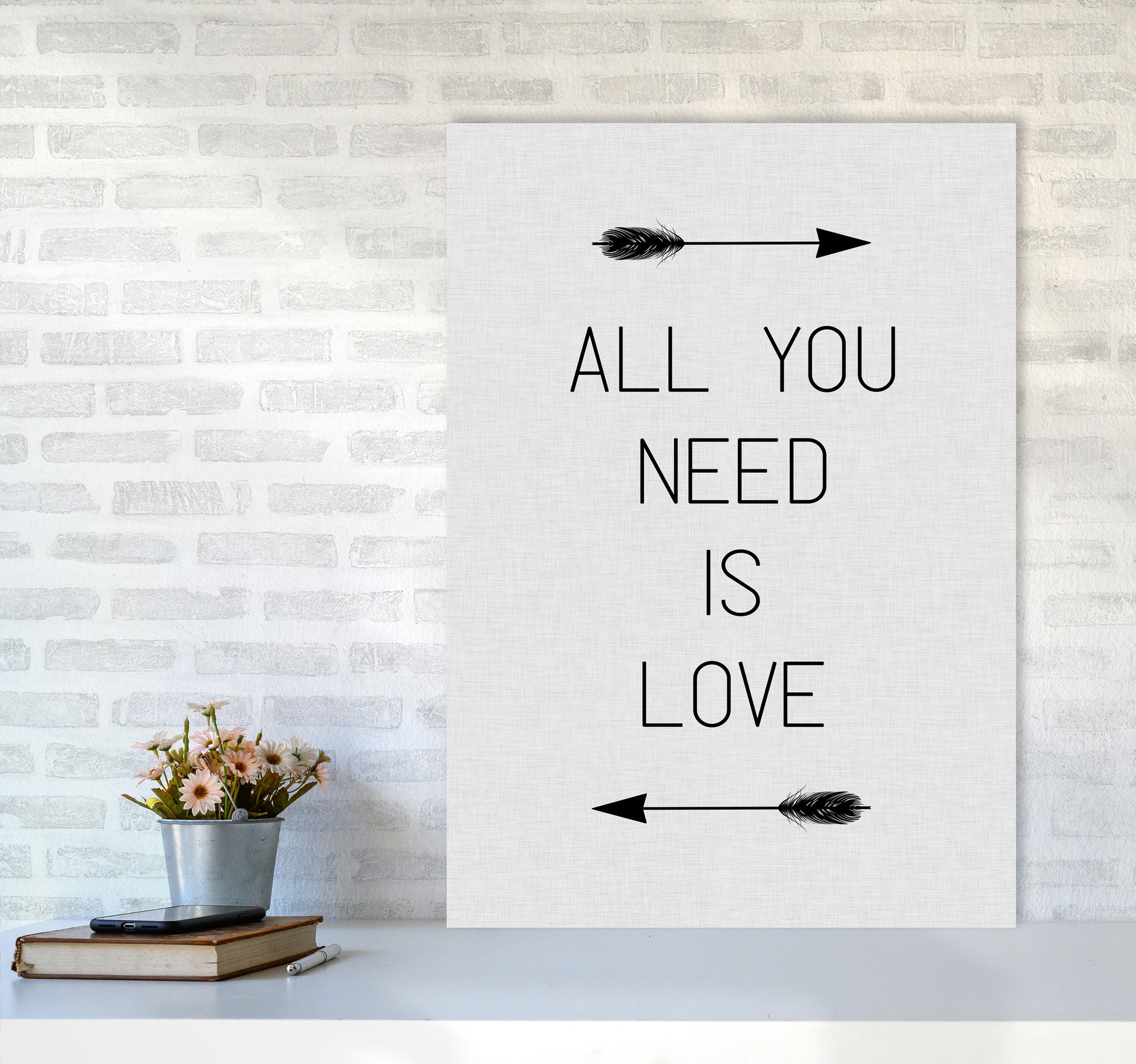 All You Need Is Love Print By Orara Studio A1 Black Frame