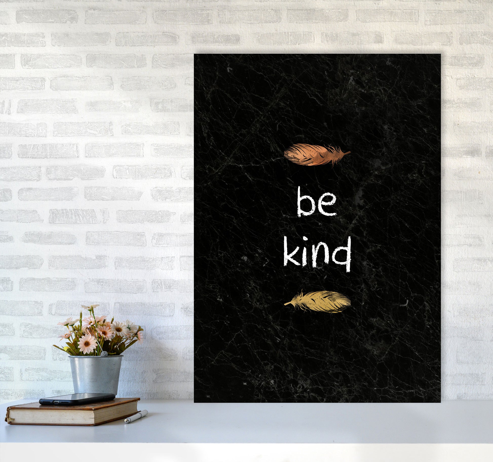 Be Kind Children&#39;s Quote Print By Orara Studio A1 Black Frame