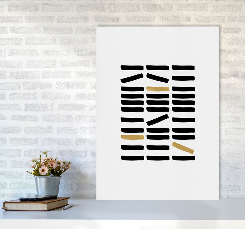 Black And Gold Abstract Print By Orara Studio A1 Black Frame