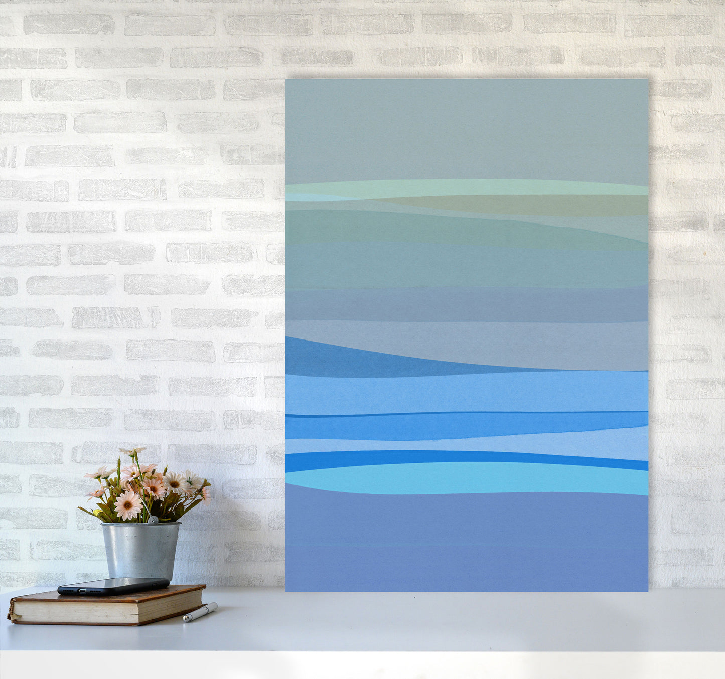Blue Abstract I Print By Orara Studio A1 Black Frame