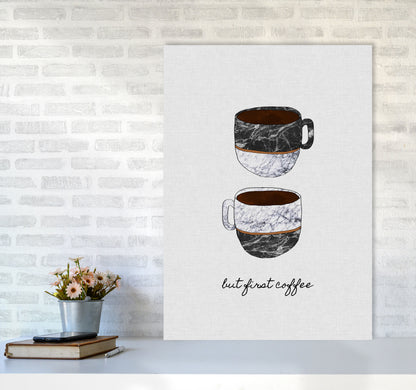 But First Coffee II Print By Orara Studio, Framed Kitchen Wall Art A1 Black Frame