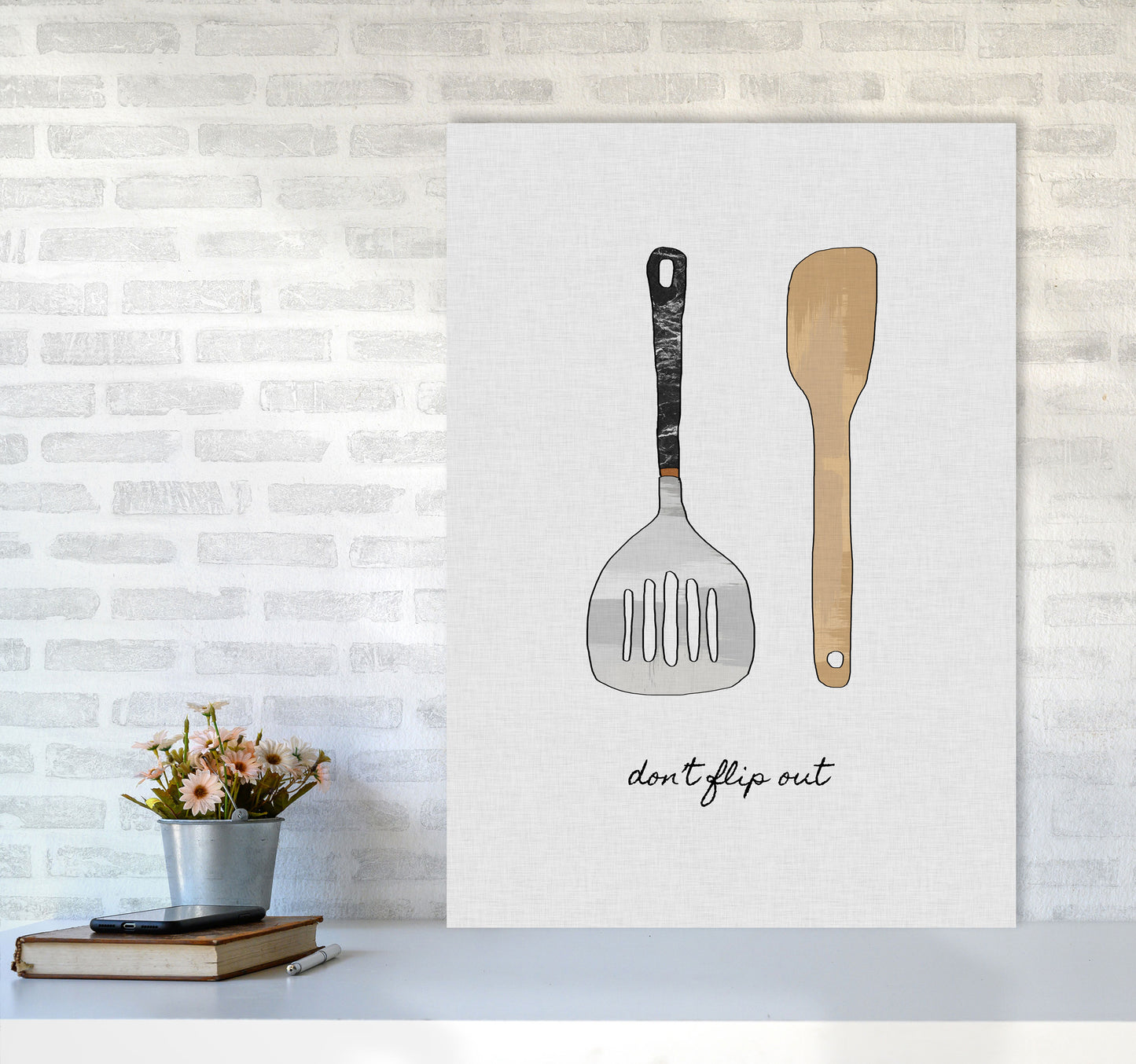 Don&#39;t Flip Out Print By Orara Studio, Framed Kitchen Wall Art A1 Black Frame