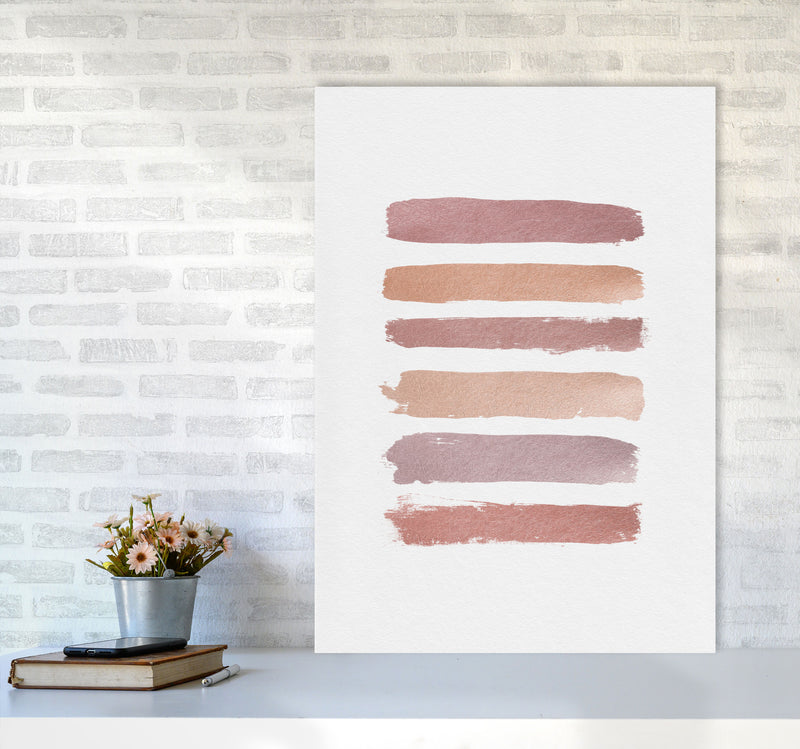 Dusty Rose Stripes Print By Orara Studio A1 Black Frame