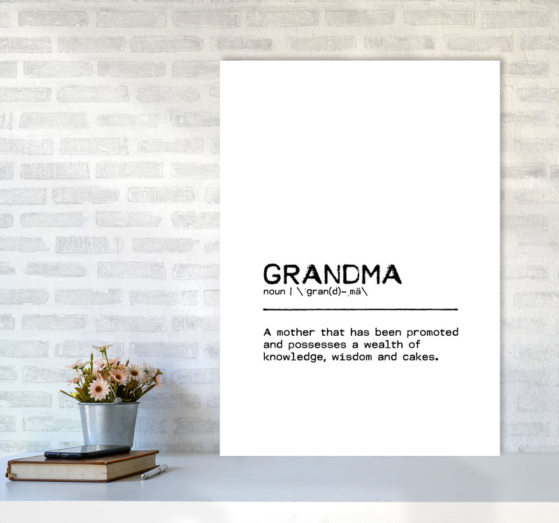 Grandma Knowledge Definition Quote Print By Orara Studio A1 Black Frame