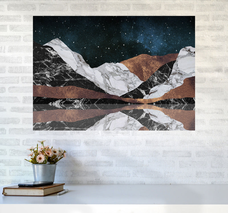 Landscape Mountains Print By Orara Studio, Framed Botanical & Nature Art Print A1 Black Frame