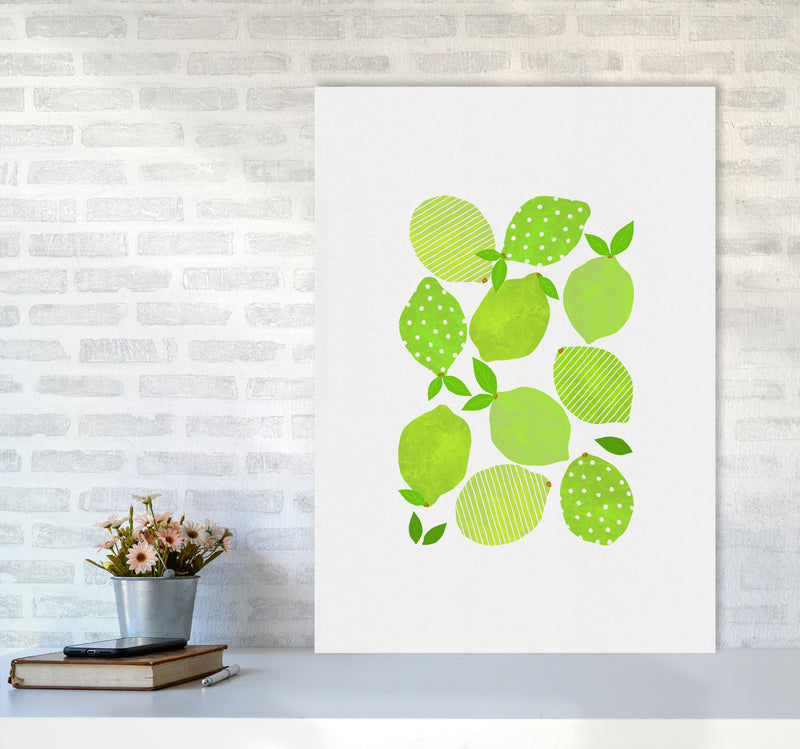 Lime Crowd Print By Orara Studio, Framed Kitchen Wall Art A1 Black Frame
