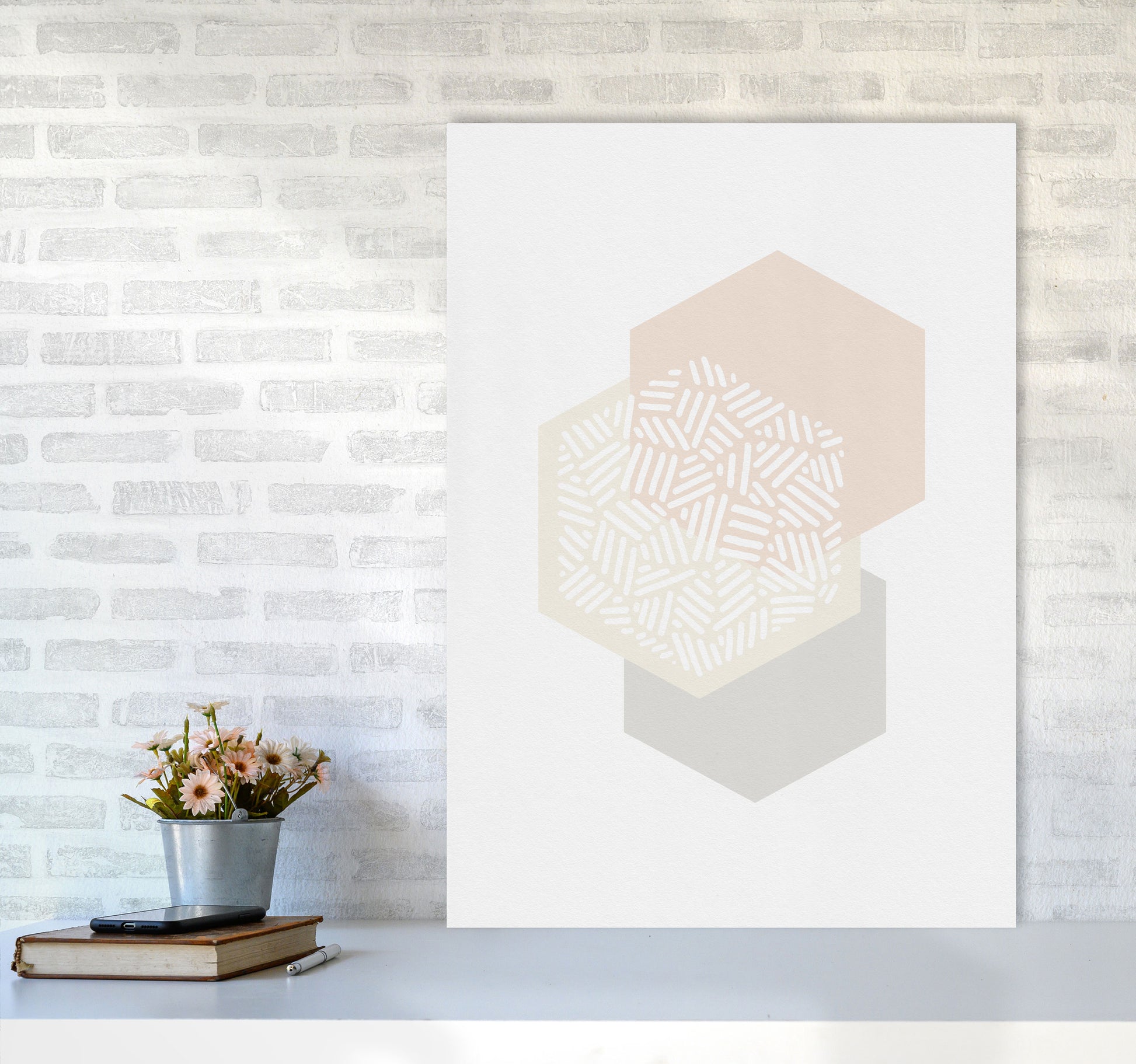 Minimalist Geometric I Print By Orara Studio A1 Black Frame