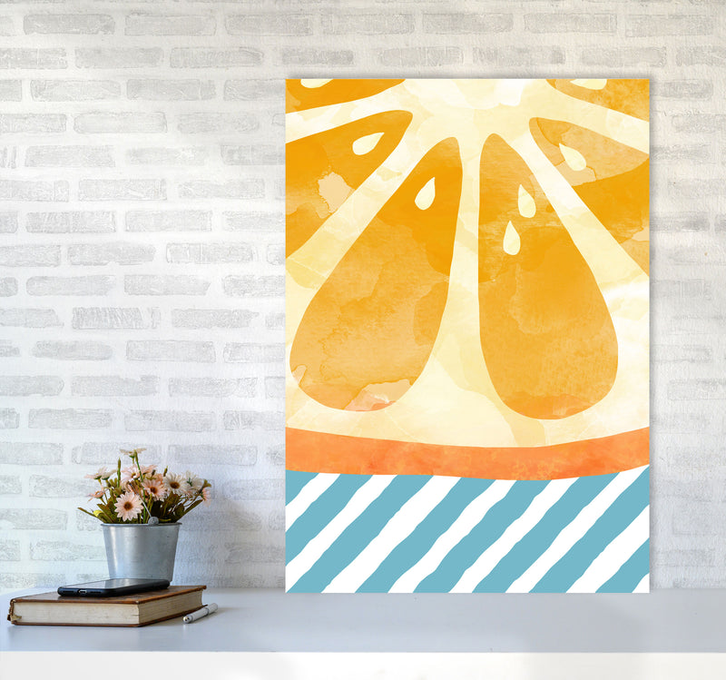 Orange Abstract Print By Orara Studio, Framed Kitchen Wall Art A1 Black Frame