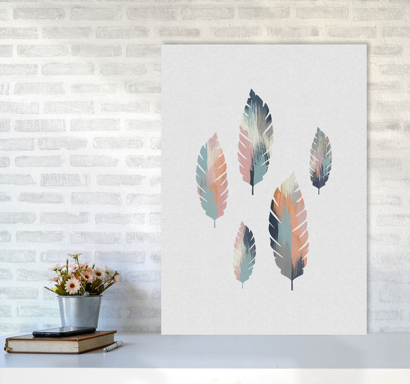 Pastel Leaves Print By Orara Studio, Framed Botanical & Nature Art Print A1 Black Frame