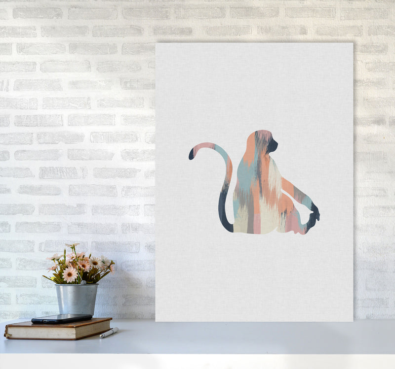 Pastel Monkey Print By Orara Studio Animal Art Print A1 Black Frame