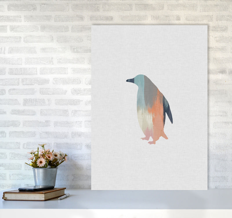 Pastel Penguin Print By Orara Studio Animal Art Print A1 Black Frame