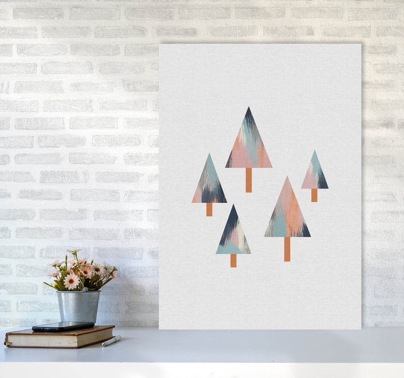 Pastel Trees Print By Orara Studio, Framed Botanical & Nature Art Print A1 Black Frame