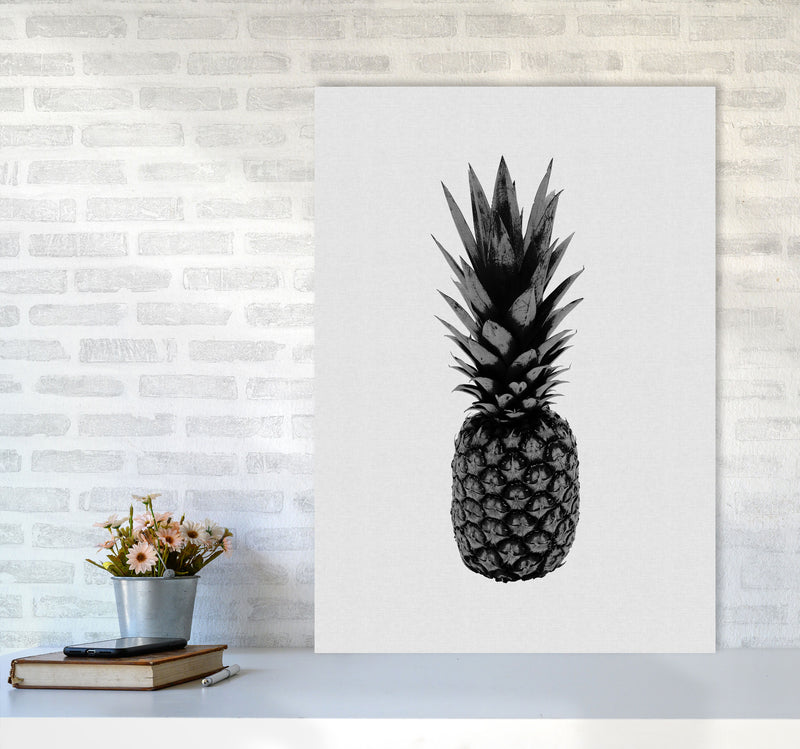 Pineapple Black & White Print By Orara Studio, Framed Kitchen Wall Art A1 Black Frame