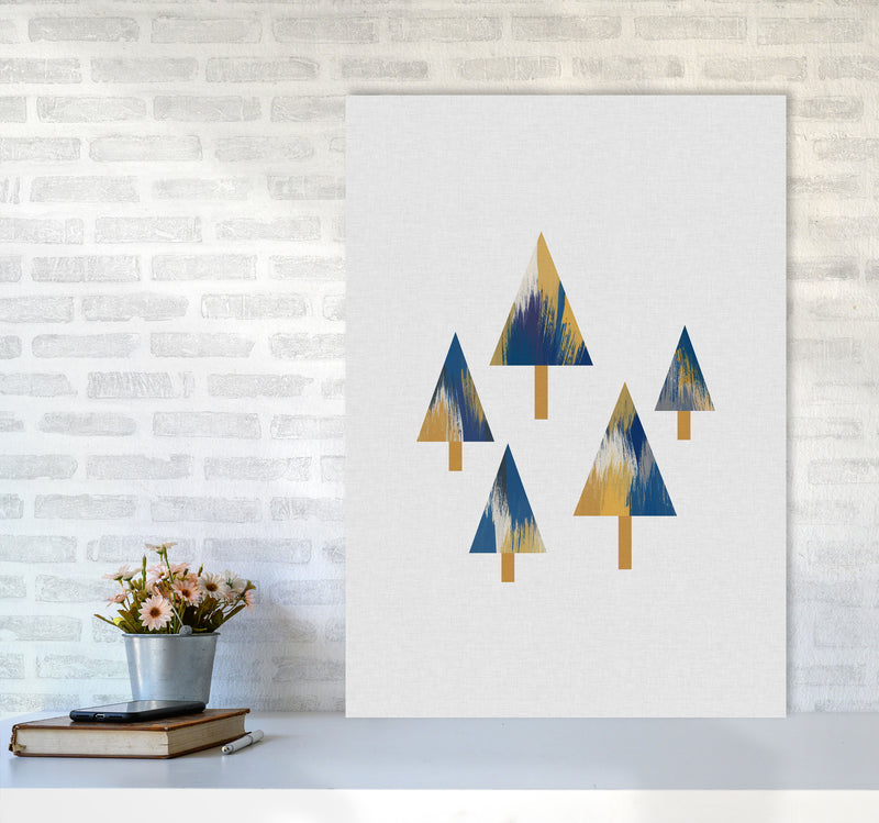 Trees Blue & Yellow Print By Orara Studio A1 Black Frame