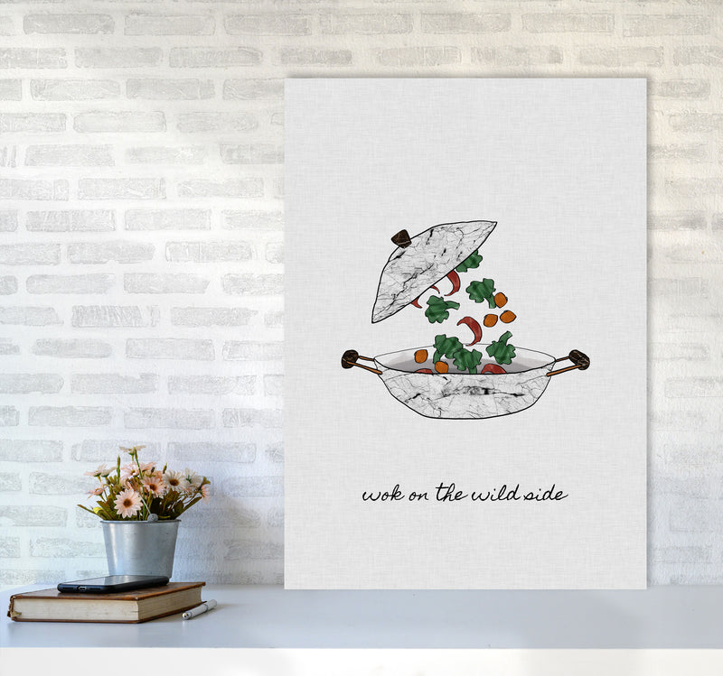 Wok On The Wild Side Print By Orara Studio, Framed Kitchen Wall Art A1 Black Frame